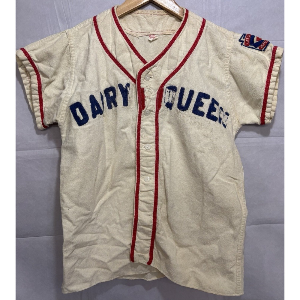 Little League Baseball Uniform Boys Dairy Queen Sponsor Russell Southern Vintage - Picture 2 of 16